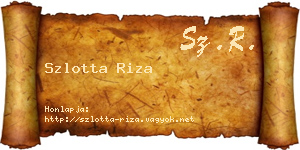 Szlotta Riza névjegykártya